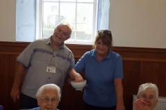 Maureen and David drawing the raffle